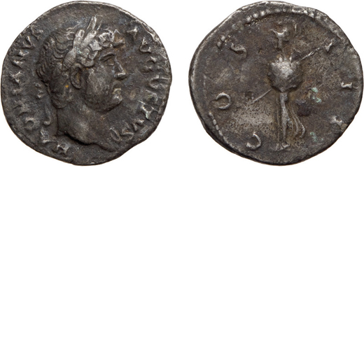MONETE ROMANE IMPERIALI. ADRIANO (117-138). DENARIO Argento, 2,91 gr, 18 mm. MB+<br>D: HADRIANVS AVG