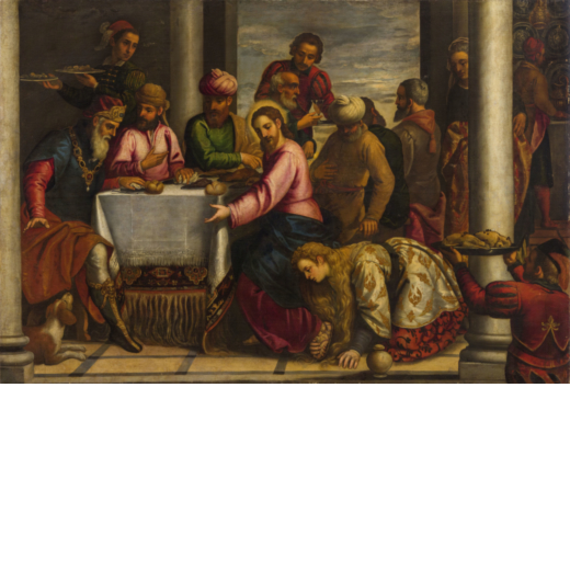 LUIGI BENFATTO detto ALVISE DE FRISO  (Verona, 1544 circa - Venezia, 1609)<br>Cena in casa di Simone