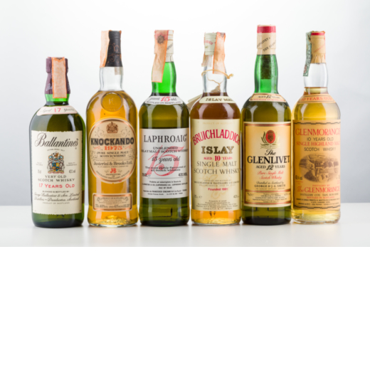 Selezione Whisky Laphroaig unblended 15 years old - 1bt<br>Knockando 1975 - 1bt<br>Glenmorange 10 ye