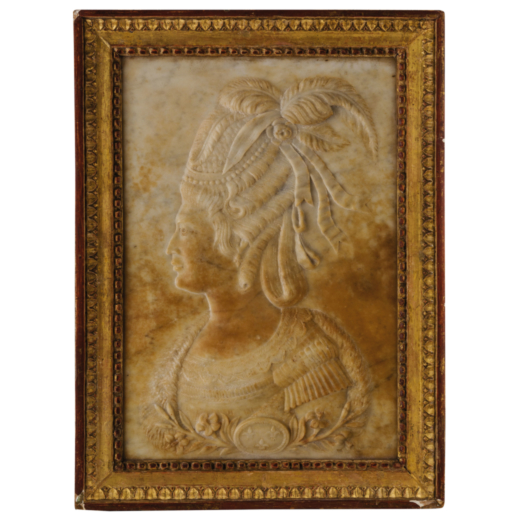 PLACCA IN MARMO, FRANCIA, FINE DEL XVIII SECOLO raffigurante probabilmente il profilo di Maria Anton