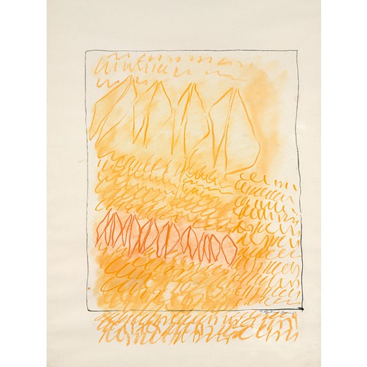 AGOSTINO FERRARI (1938-)  SENZA TITOLO, 1964<br>Pastelli a cera su carta, cm 50X70<br>Firmato in bas