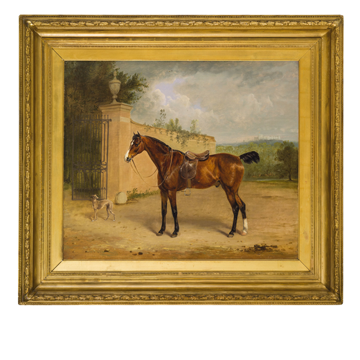 EDMUND BRISTOW (Eton, 1787 - 1876) <br>Figura di cavallo nel Parco di Windsor <br>Firmato in basso a