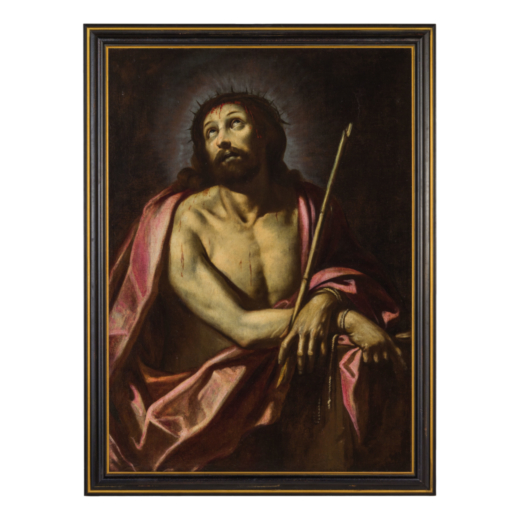 PITTORE DEL XVII SECOLO Ecce Homo<br>Olio su tela, cm 135X94