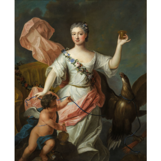 PIERRE GOBERT (Fontainebleau, 1662 - Parigi, 1744) <br>Ritratto di dama in veste della dea Ebe<br>Ol