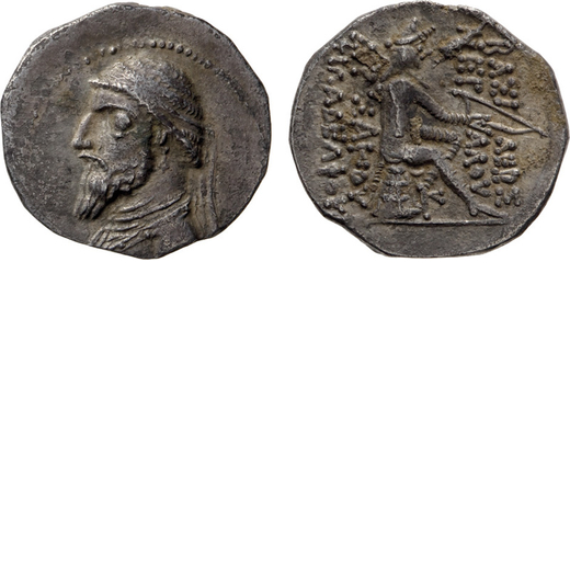 MONETE GRECHE. REGNO DI PARTIA.  ARTABANUS I (127 ; 124 A.C.). DRACMA <br>Ekbatana. Argento, 4,15 gr