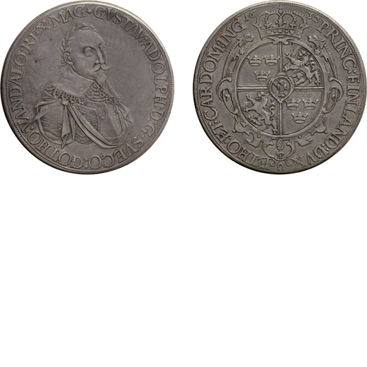 ZECCHE ESTERE. GERMANIA. GUSTAVO ADOLFO II (1611-1632).  MONETA SCATOLA RICAVATA DA TALLERO 1632<br>