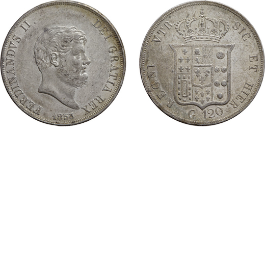 ZECCHE ITALIANE. REGNO DELLE DUE SICILIE. FERDINANDO II DI BORBONE (1839-1859). 120 GRANA 1853 Napol