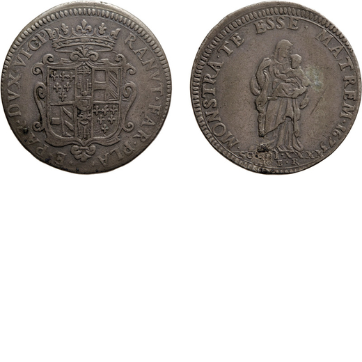ZECCHE ITALIANE. PIACENZA.   RANUCCIO II FARNESE (1646-1694). <br>QUARANTANO 1673<br>Argento, 9,27 g