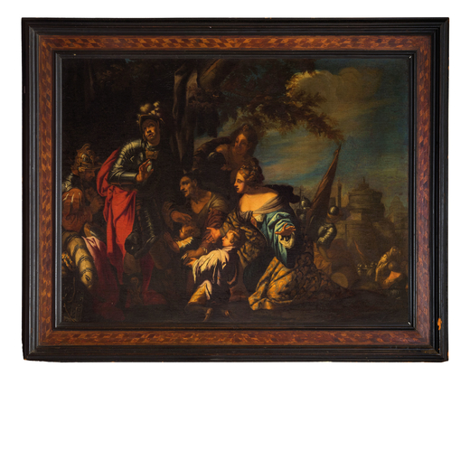 PITTORE VENETO DEL XVII - XVIII SECOLO Coriolano <br>Olio su tela, cm 100X134