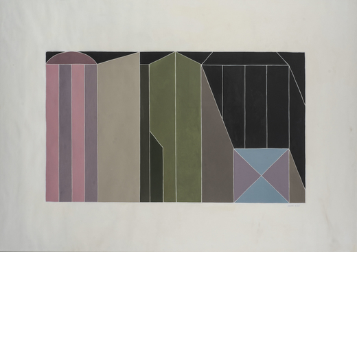 GIUSEPPE UNCINI Fabriano 1929 - 2008<br>Senza titolo <br>Litografia a colori su carta, cm 100 x 138<