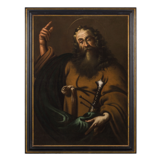 ANTONIO ARIAS FERNÁNDEZ (attr. a) (Madrid, 1614 - 1684)<br>San Paolo<br>Olio su tela, cm 118X86,5