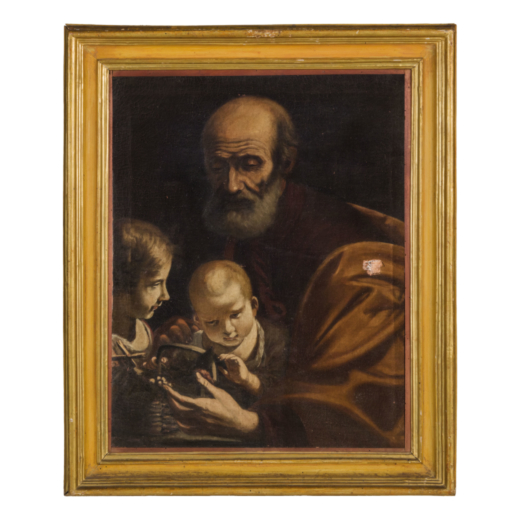 PITTORE DEL XVII SECOLO San Giuseppe<br>Olio su tela, cm 67X53