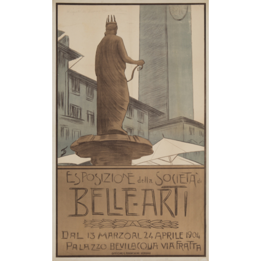 Manifesto Litografia Originale [Telato] Esposizione della Societa` di Belle Arti<br>by Francesco Dan