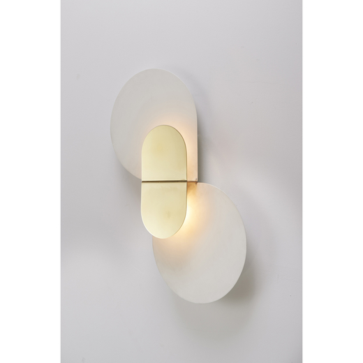 Pia Guidetti Crippa (20th c.) <br>Model 1323<br>Mural sconce<br>Lacquered metal and brass<br>Edited 