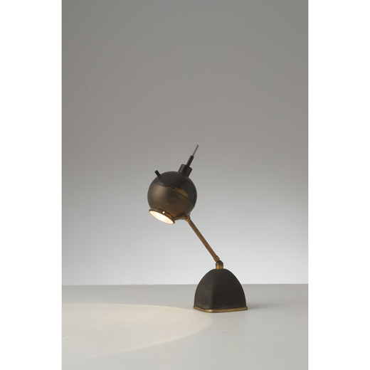 Oscar Torlasco (1934-2004) Model 578<br>Table lamp<br>Lacquered metal, brass, aluminum and glass<br>